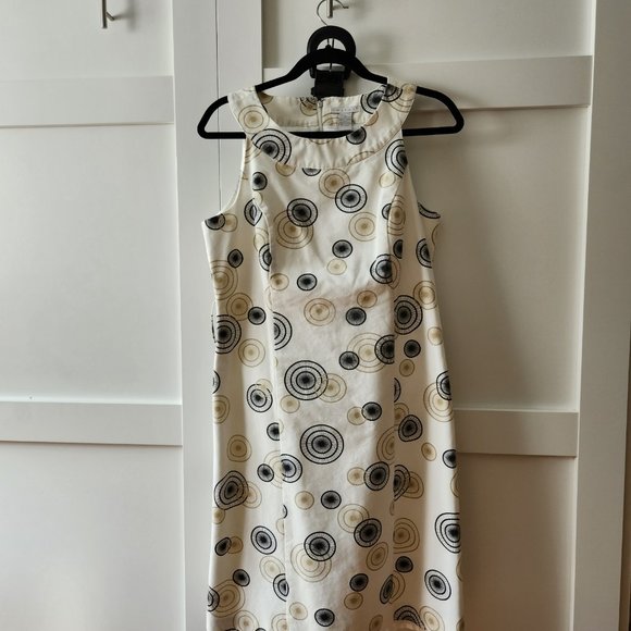 Tweeds black tan and white dress with belt - Picture 2 of 6